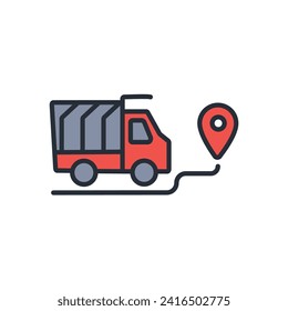delivery location icon. vector.Editable stroke.linear style sign for use web design,logo.Symbol illustration.