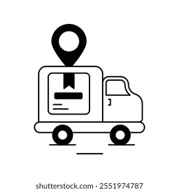 delivery location icon with white background vector stock illustration