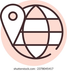 Delivery location, illustration or icon, vector on white background.