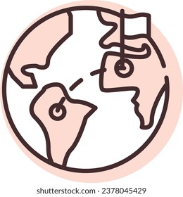 Delivery location, illustration or icon, vector on white background.