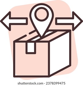 Delivery location, illustration or icon, vector on white background.