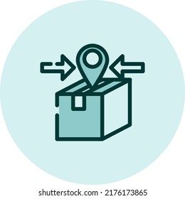 Delivery location, illustration, vector on a white background.