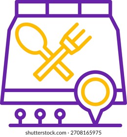 Delivery Location Line Two Color Vector Icon Design