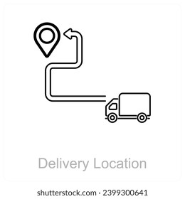 Delivery Location and map icon concept