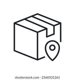Delivery location thin line icons. Perfect pixel on transparent background