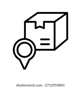Ícone de rastreamento do local de entrega, gráficos de Vetor de Linha