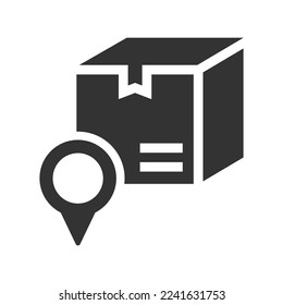 Delivery location tracking icon, Vector Graphics