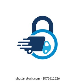 Delivery Lock Logo Icon Design