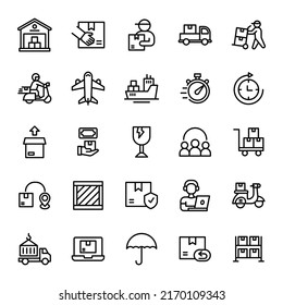 delivery logistic icon set illustration vector graphic