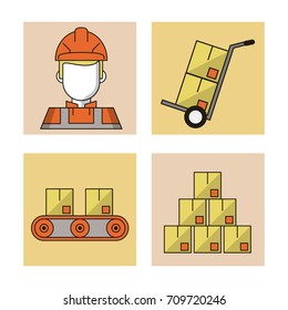 Delivery and logistic icons set
