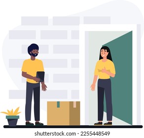Entregar conceptos de paquetes logísticos con personas 