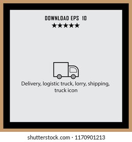 Delivery, logistic truck lorry, truck icon vector icon