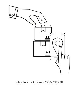 Delivery and logistics in black and white