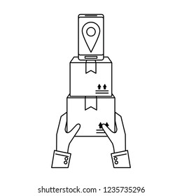 Delivery and logistics in black and white