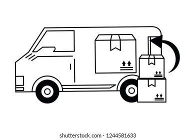 Delivery and logistics black and white