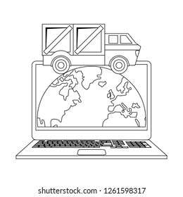 Delivery and logistics black and white