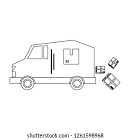Delivery and logistics black and white