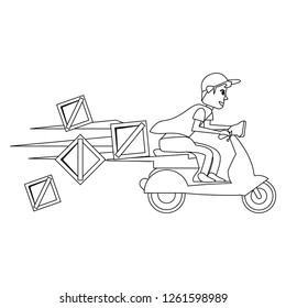 Delivery and logistics black and white