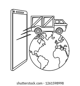 Delivery and logistics black and white