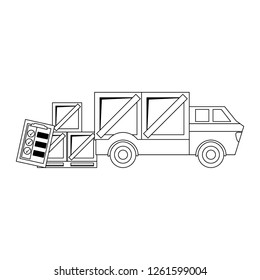 Delivery and logistics black and white