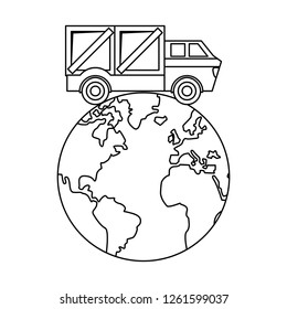 Delivery and logistics black and white