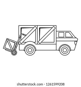 Delivery and logistics black and white