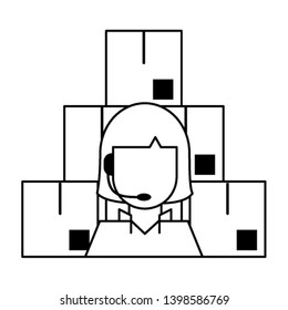 Delivery and logistics in black and white