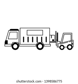 Delivery and logistics in black and white