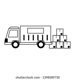 Delivery and logistics in black and white