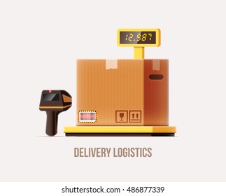 delivery logistics box 3d  icon isolated