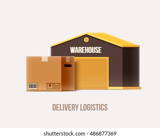 delivery logistics box 3d  icon isolated