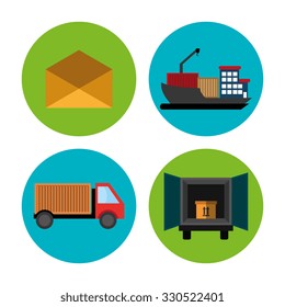 Delivery and logistics business graphic design, vector illustration.