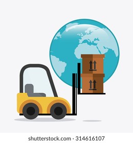 Delivery and logistics business operations, vector illustration eps 10