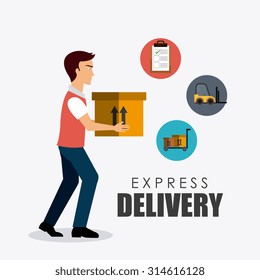Delivery and logistics business operations, vector illustration eps 10