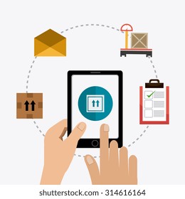 Delivery and logistics business operations, vector illustration eps 10