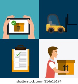 Delivery and logistics business operations, vector illustration eps 10