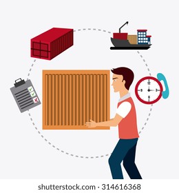 Delivery and logistics business operations, vector illustration eps 10