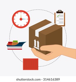 Delivery and logistics business operations, vector illustration eps 10