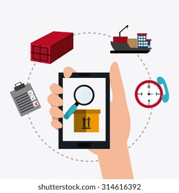 Delivery and logistics business operations, vector illustration eps 10