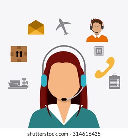 Delivery and logistics business operations, vector illustration eps 10