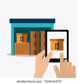 Delivery and logistics business operations, vector illustration eps 10