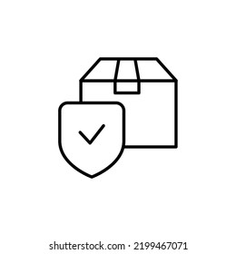Icono de línea de concepto de logística de entrega. Ilustración de elemento simple. Diseño de símbolos de esquema de concepto de logística de entrega.