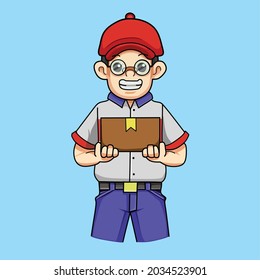 Delivery Logistics Courier Sending Your Parcel, Cartoon Art Vector Illustration