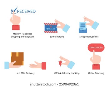 Delivery and Logistics Icon Illustration in Flat Design for Design Elements