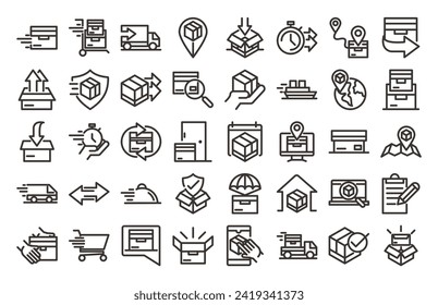 Delivery and logistics icon set