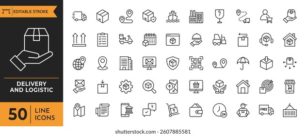 Delivery and logistics icon set	
