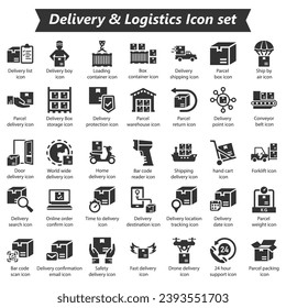 Delivery logistics Icon Set, Vector Graphics