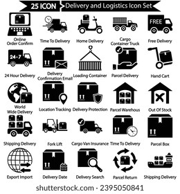 Delivery and Logistics Icon Set, Vector graphics 
