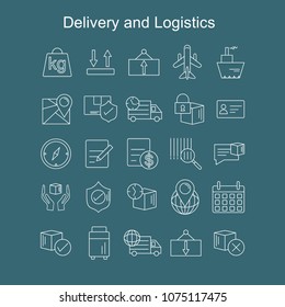 Delivery and Logistics icons set vector 