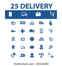 delivery, logistics  icons, signs vector concept set for infographics, mobile, website, application
